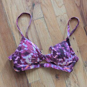 Shade & Shore Pink & Purple Tye Dye Bikini Top